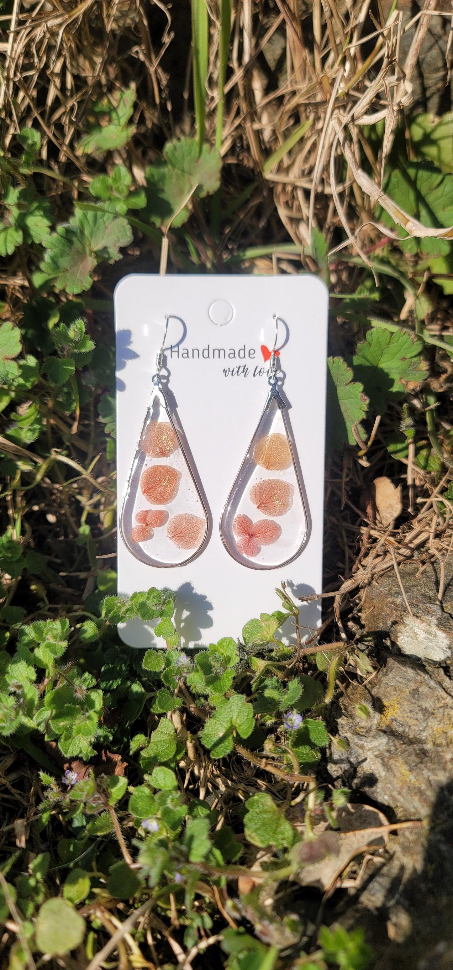 Boucles d'oreilles fleurs hortensias éternelles style bohème forme goutte