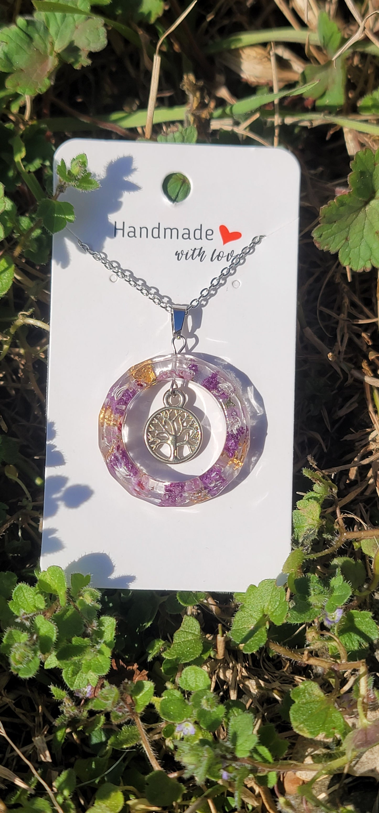 Collier floral anneau éternelle arbre de vie