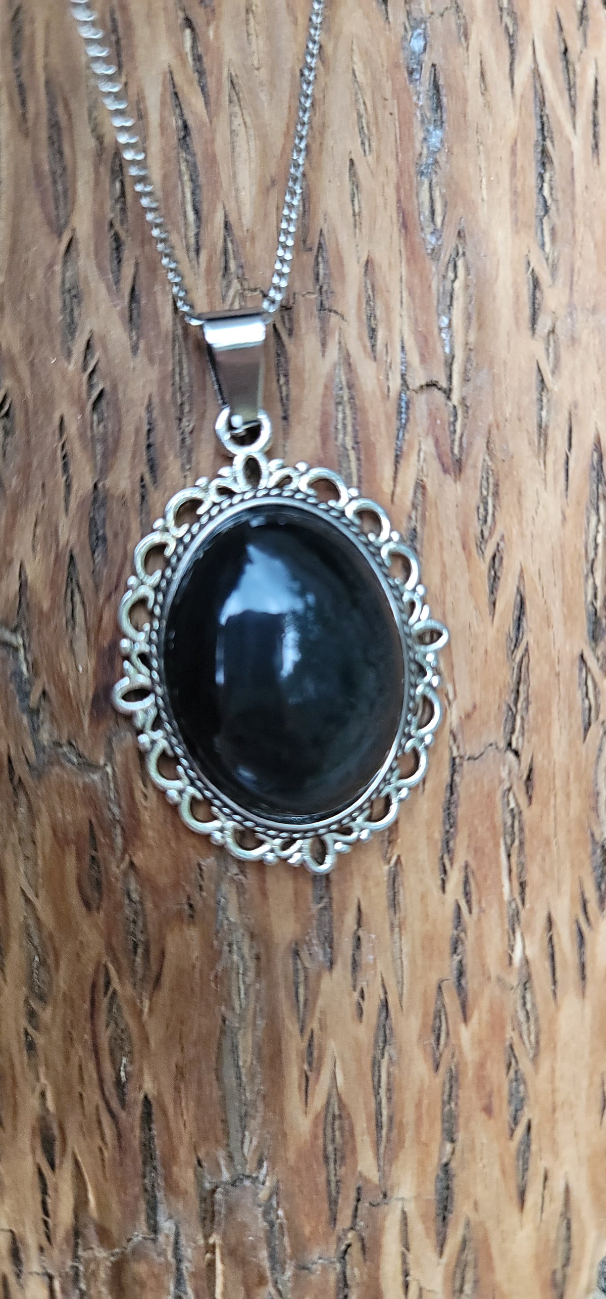 Pendentif " Protection " en Obsidienne œil céleste pierre de protection