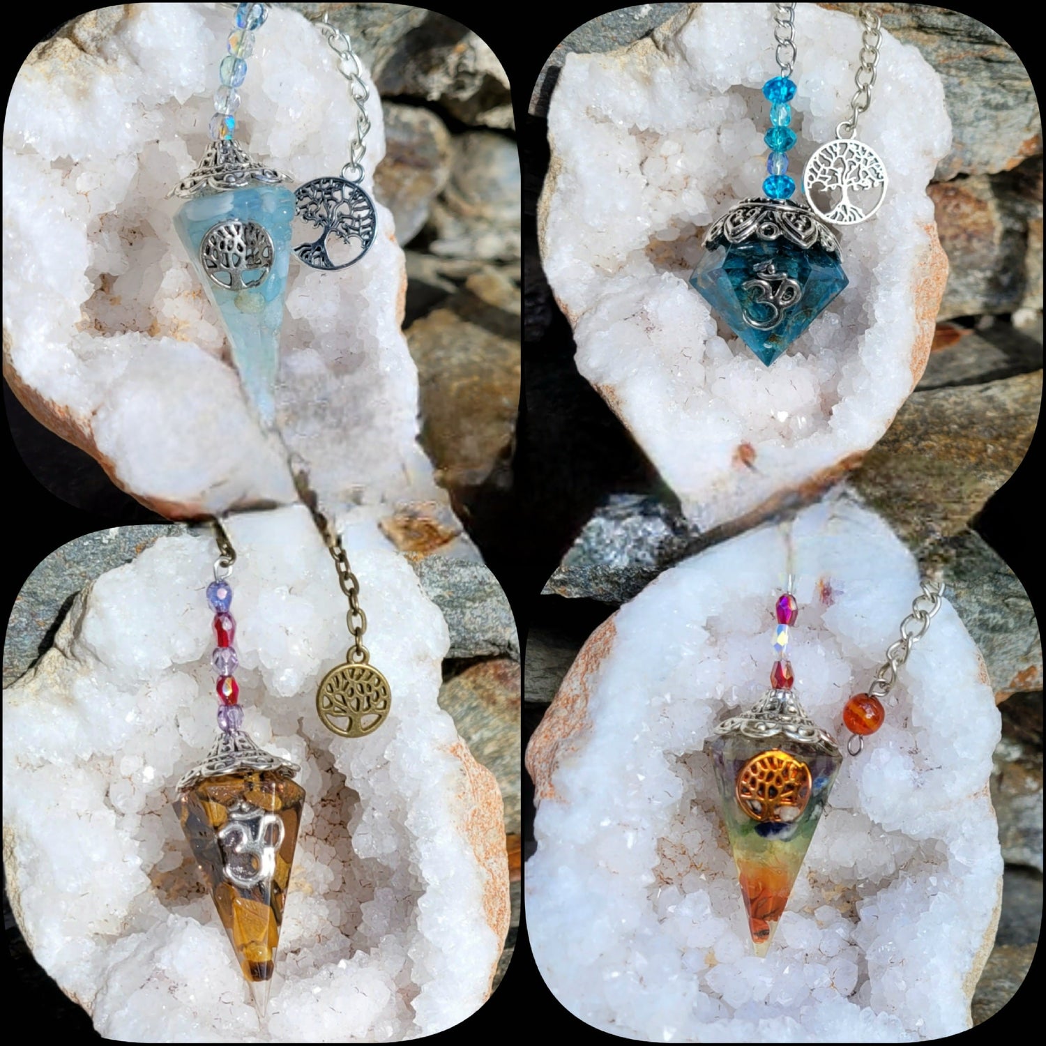 Pendules runes galets 7 chakras