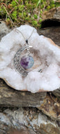 Pendentif "Douceur et Positivité" en Aigue marine et Amethyste lune