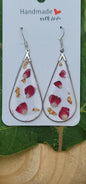 Boucles d'oreilles pétale de rose éternelles style bohème forme goutte