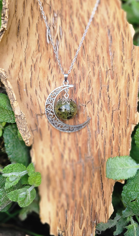 Pendentif en Péridot pendentif lune