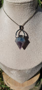 Pendentif "Douceur et Positivité" en Aigue marine et Amethyste pointe