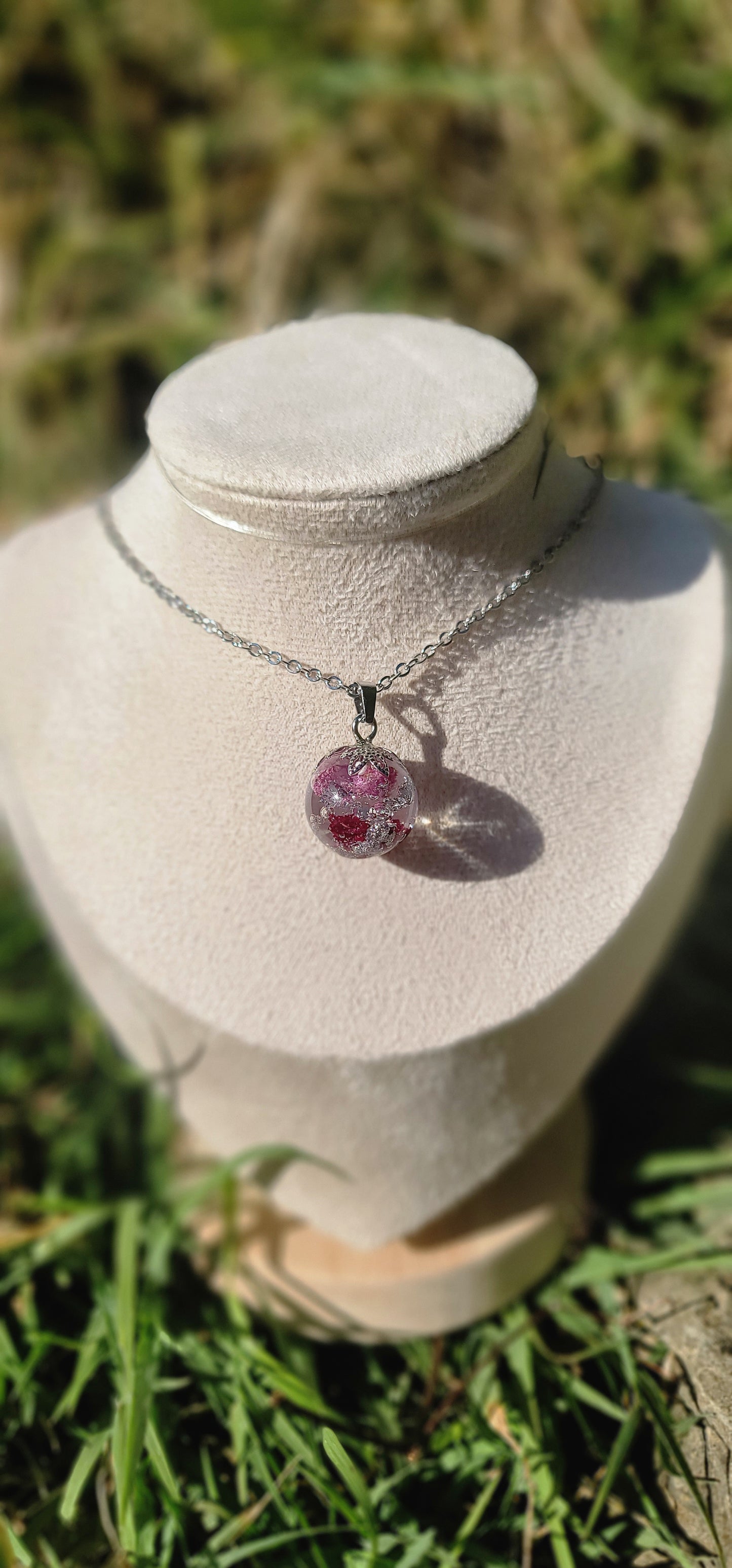 Collier floral sphère mini mode bohele
