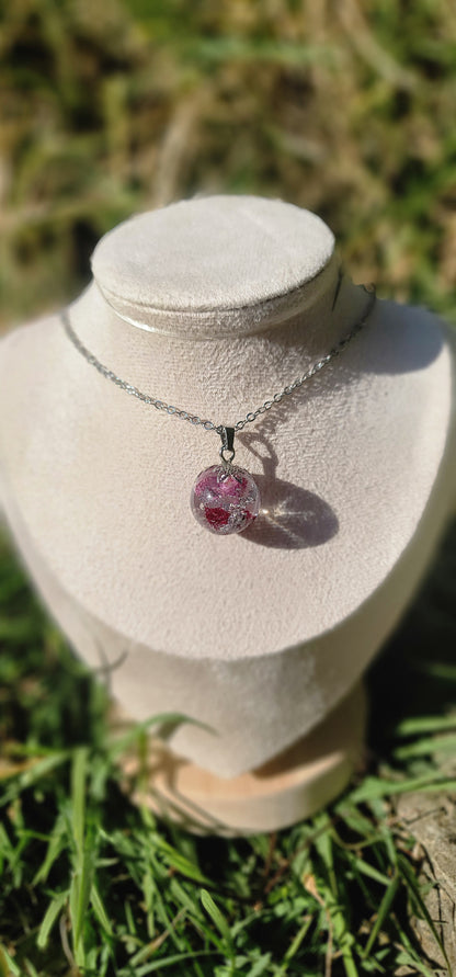 Collier floral sphère mini mode bohele