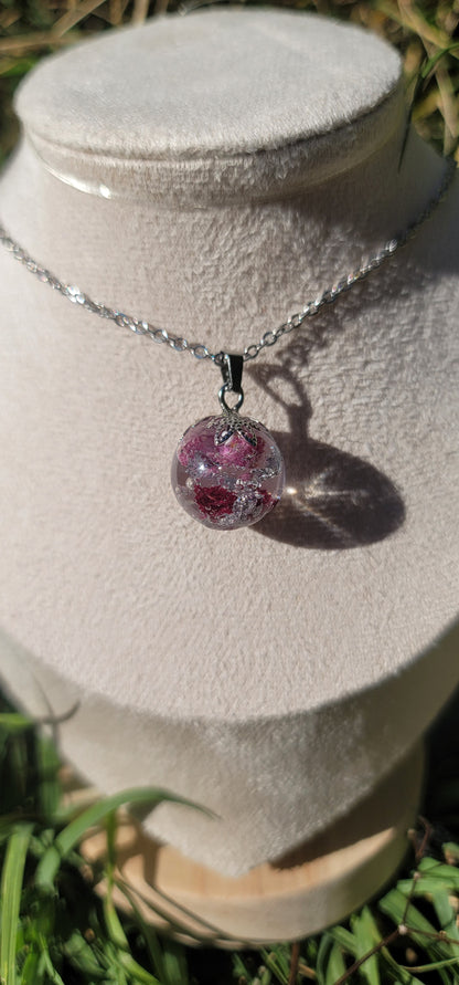 Collier floral sphère mini mode bohele