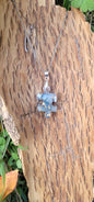 Pendentif "Bonheur" en Aigue marine pièce de puzzle
