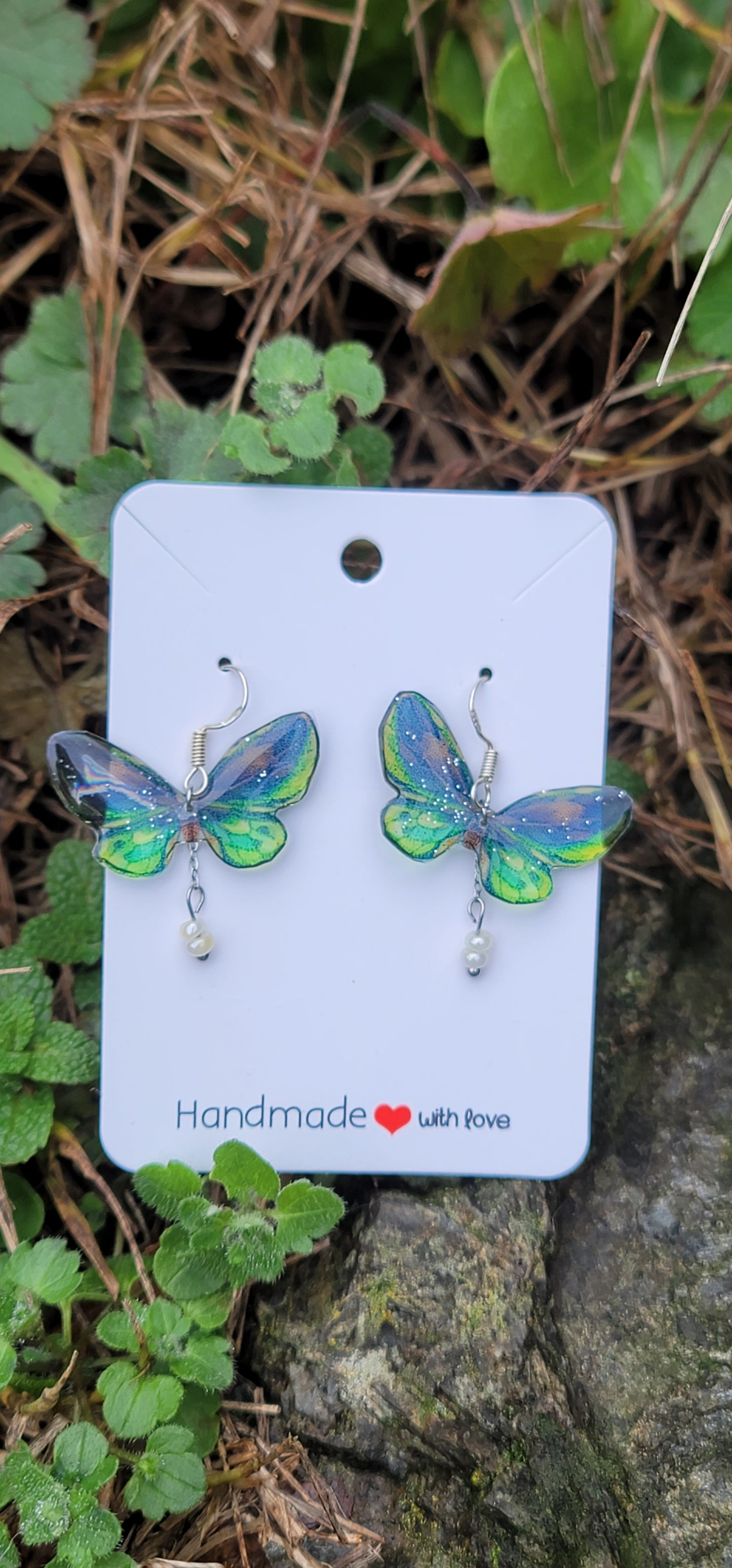 Boucles d'oreilles elfique en argent aile de fée papillon