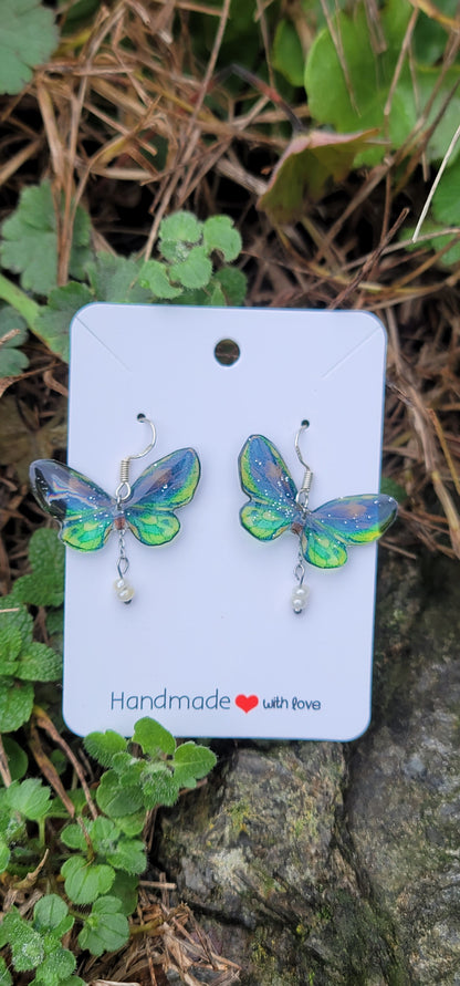 Boucles d'oreilles elfique en argent aile de fée papillon