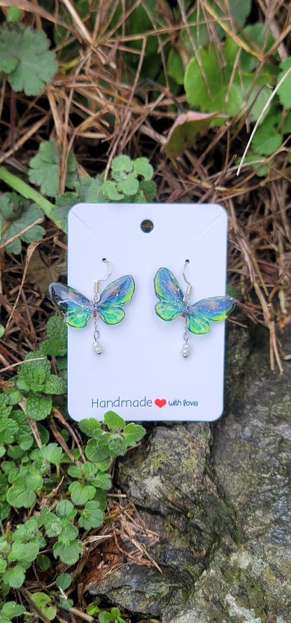 Boucles d'oreilles elfique en argent aile de fée papillon