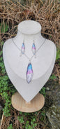 Parure elfique ensemble collier et boucles d'oreilles en argent