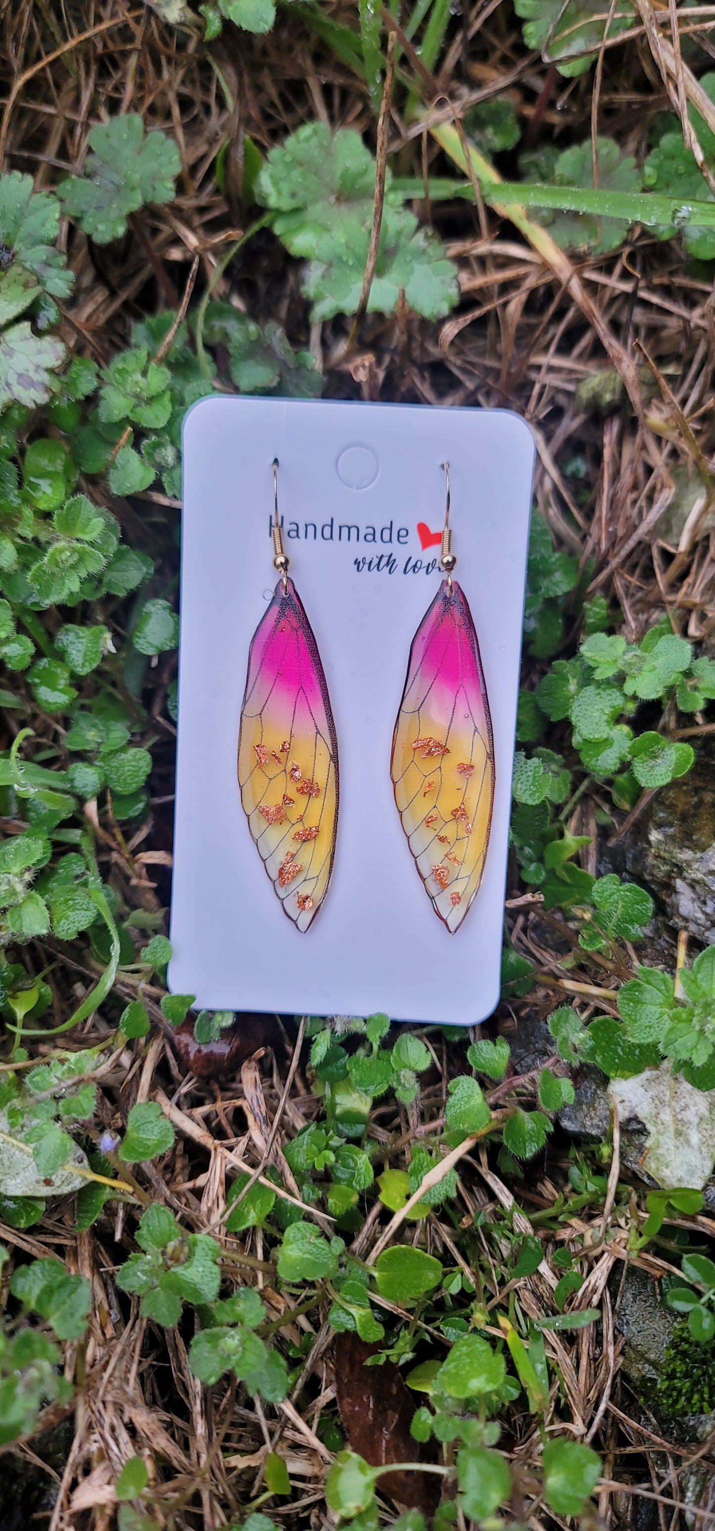 Boucles d'oreilles elfique en argent aile de fée papillon