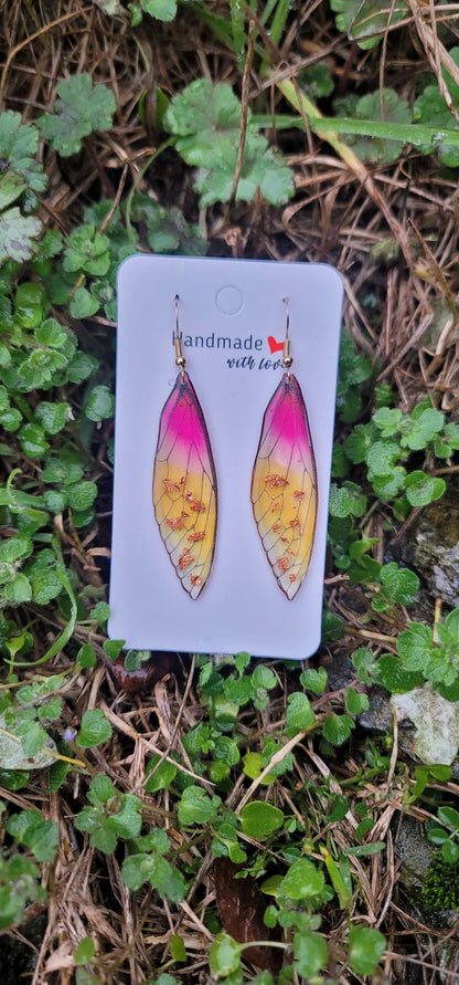 Boucles d'oreilles elfique en argent aile de fée papillon