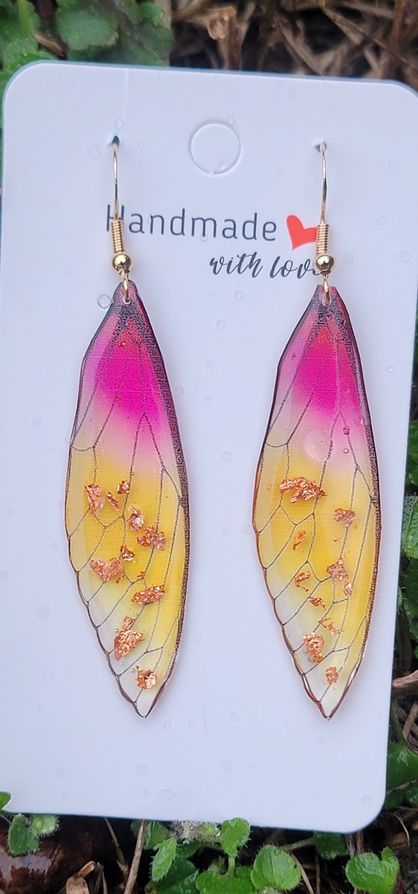 Boucles d'oreilles elfique en argent aile de fée papillon