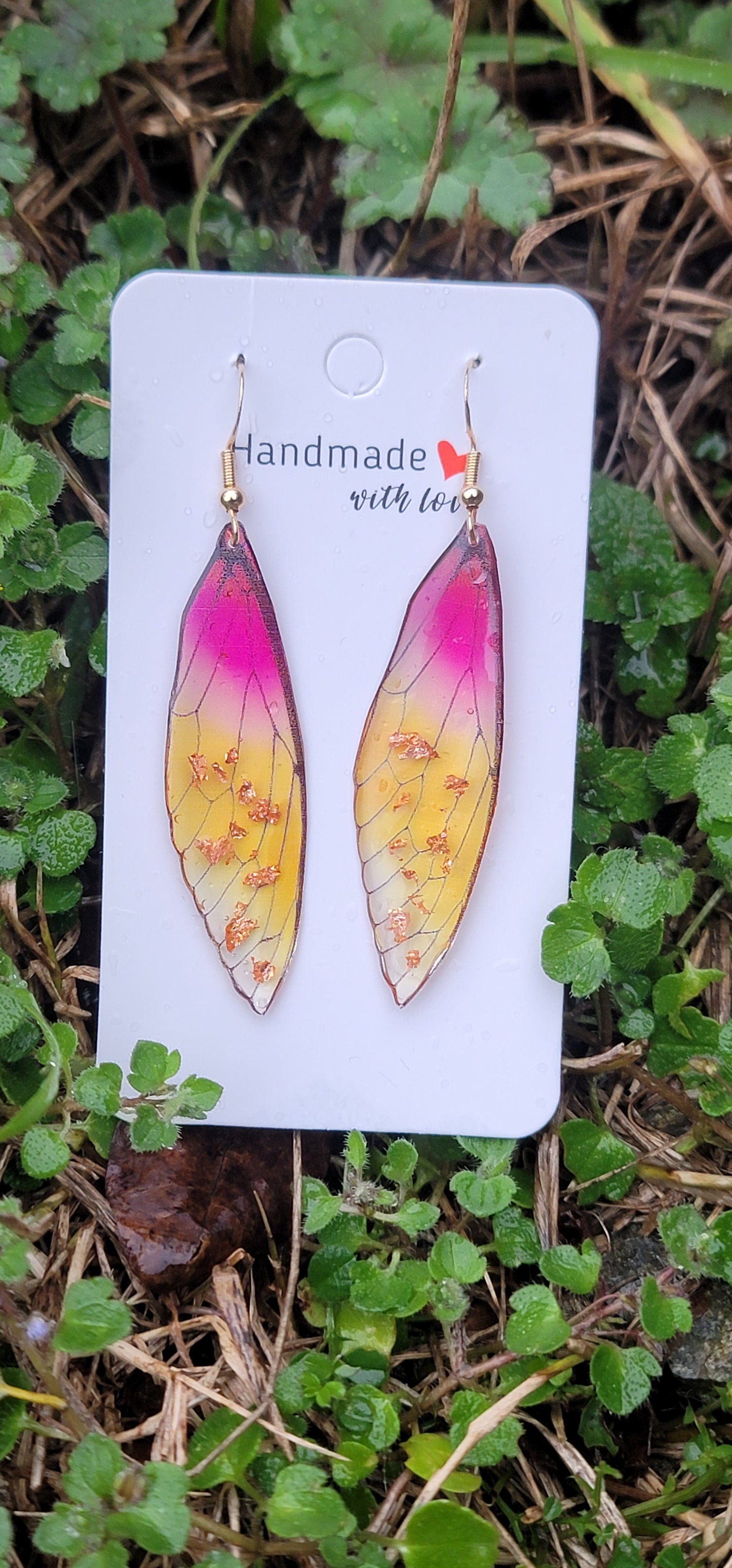 Boucles d'oreilles elfique en argent aile de fée papillon