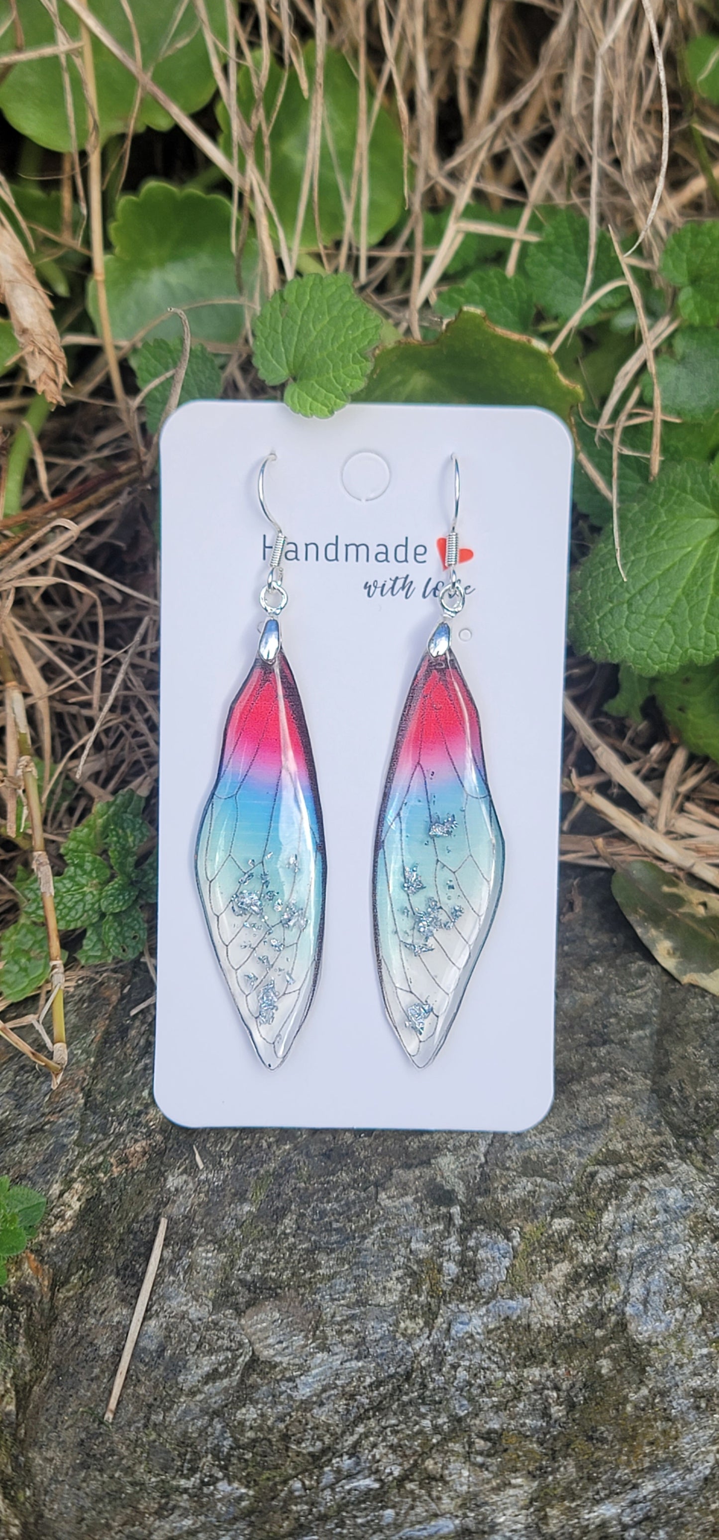 Boucles d'oreilles elfique en argent aile de fée papillon