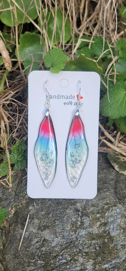 Boucles d'oreilles elfique en argent aile de fée papillon