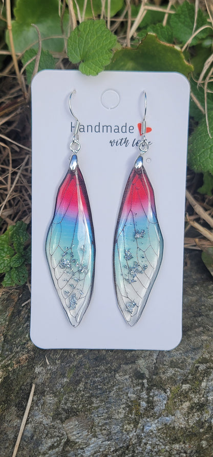 Boucles d'oreilles elfique en argent aile de fée papillon
