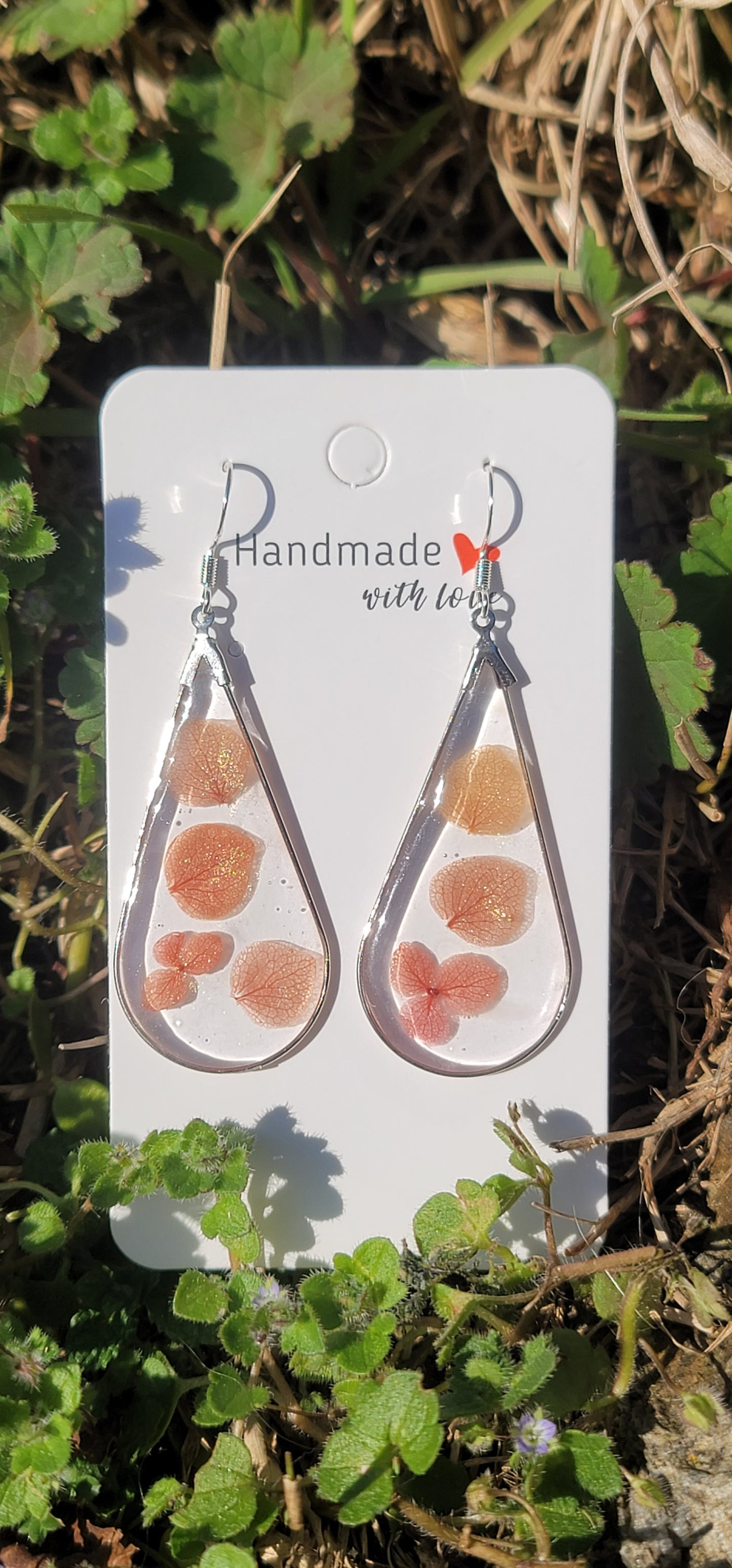 Boucles d'oreilles fleurs hortensias éternelles style bohème forme goutte