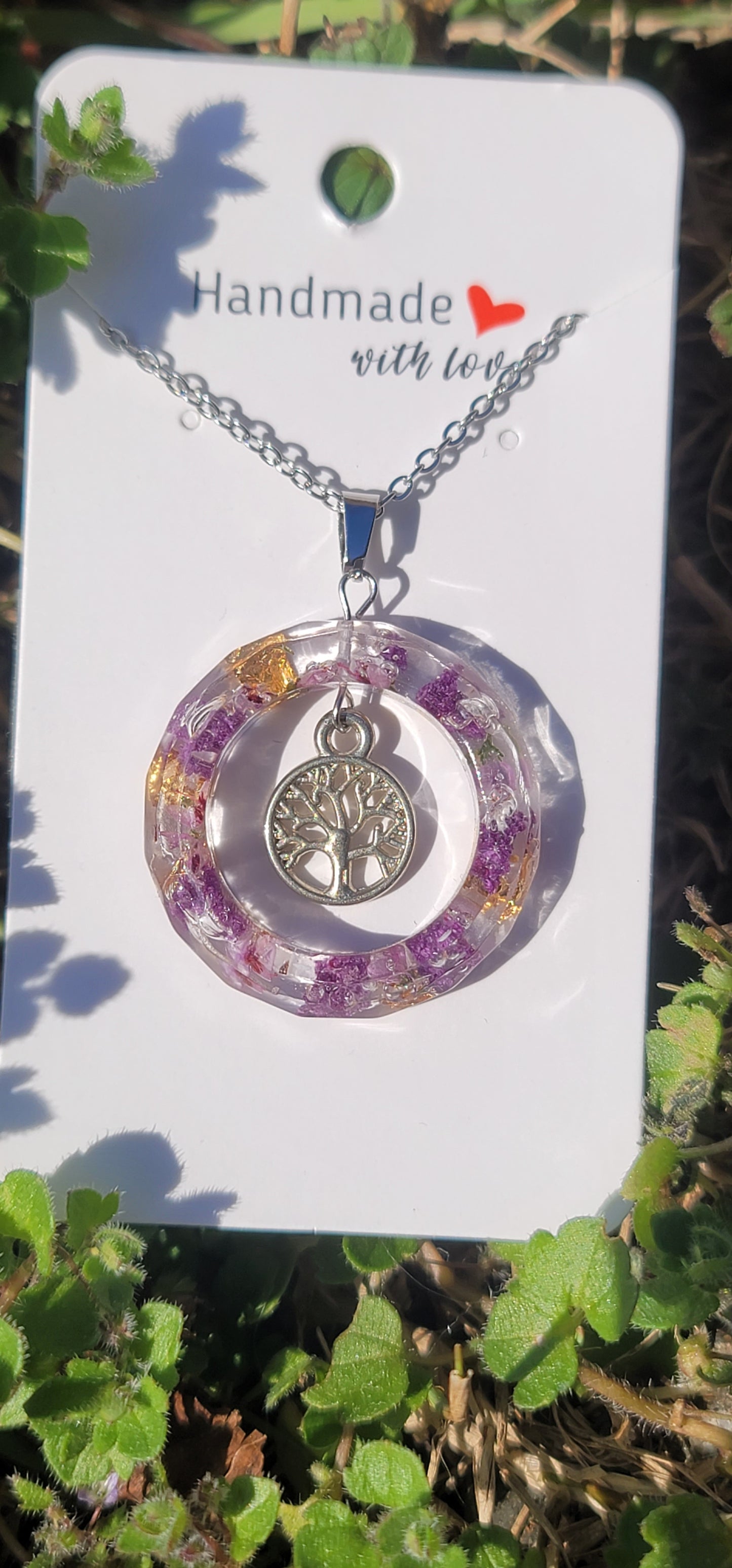 Collier floral anneau éternelle arbre de vie