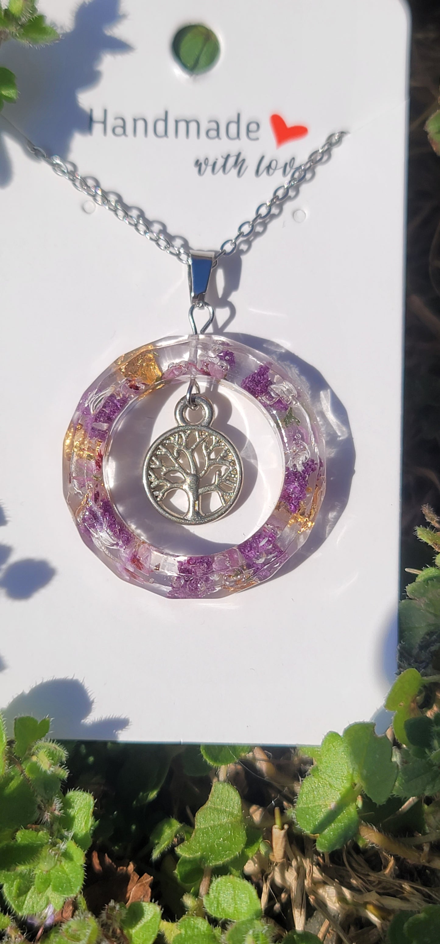 Collier floral anneau éternelle arbre de vie