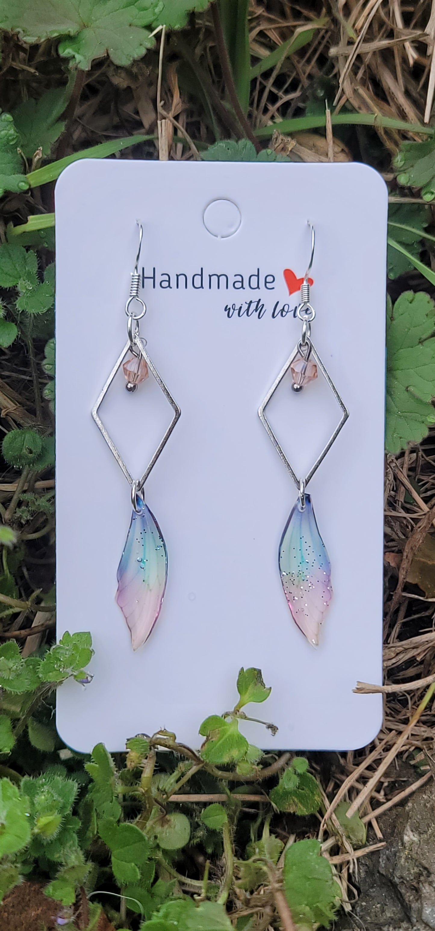 Boucles d'oreilles elfique en argent aile de fée papillon