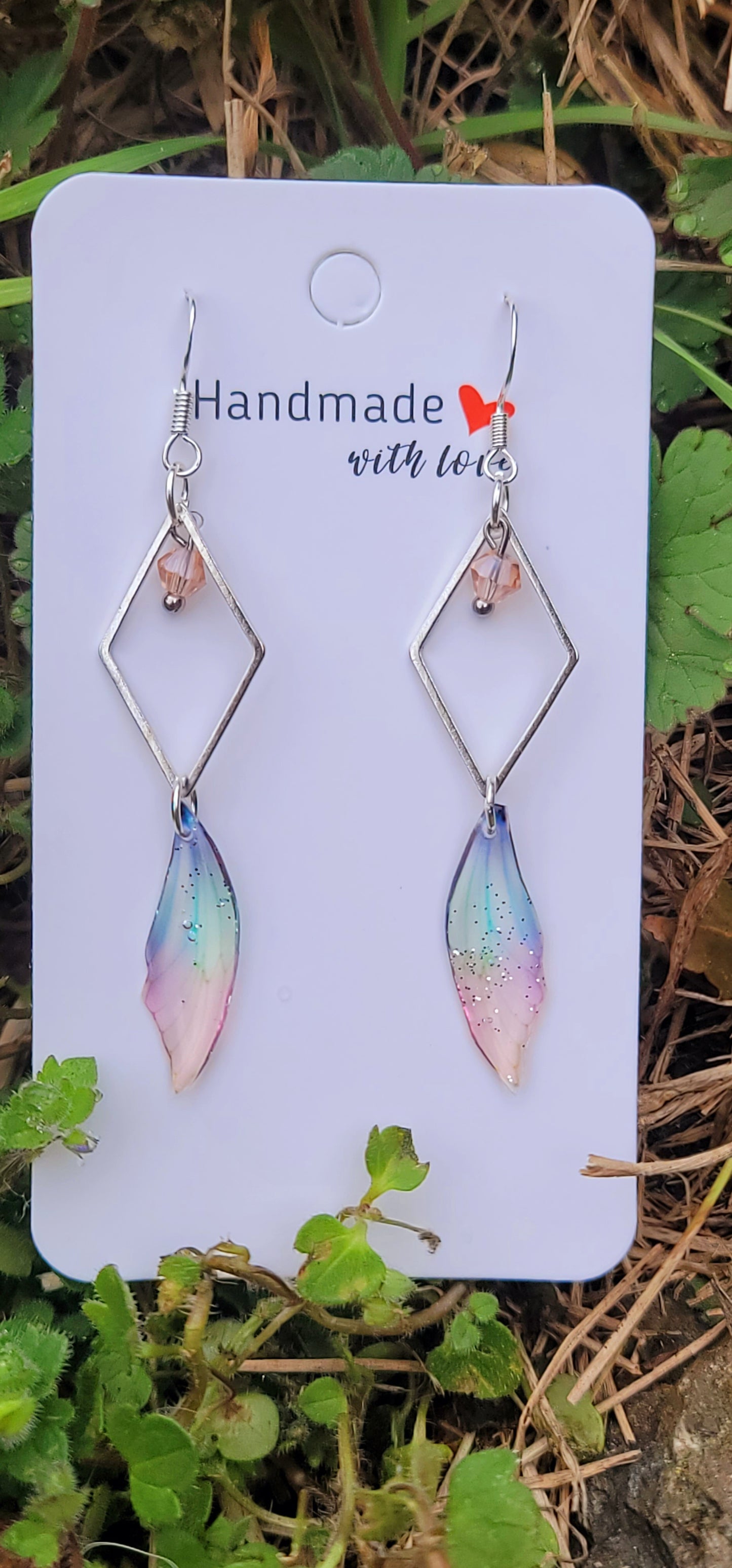 Boucles d'oreilles elfique en argent aile de fée papillon