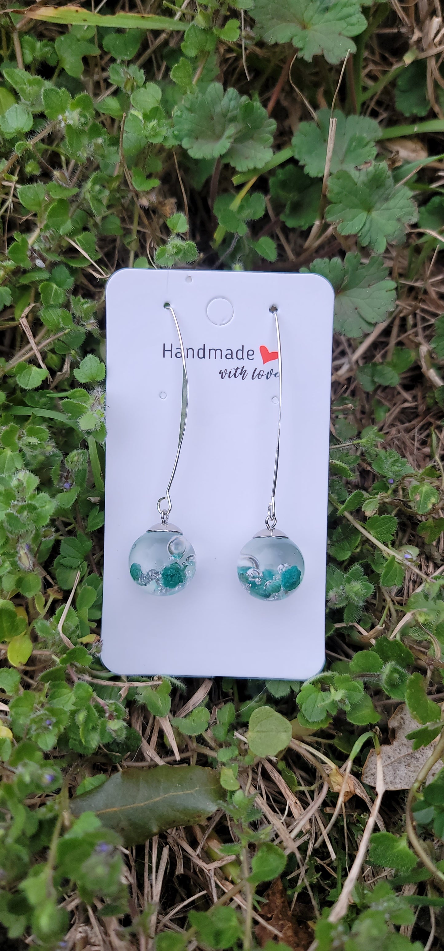 Boucles d'oreilles fleurs éternelles style bohème sphère