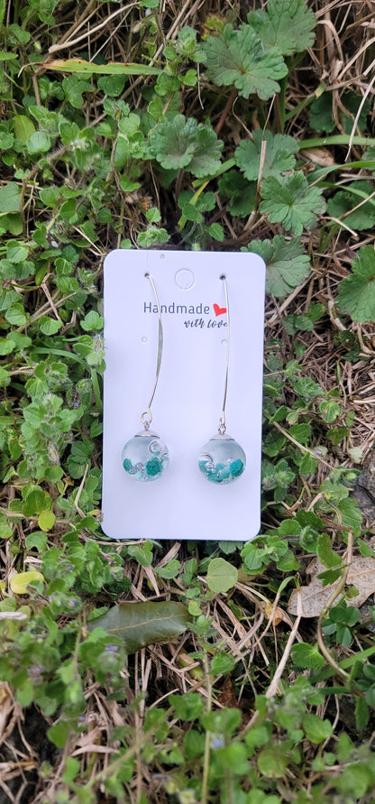 Boucles d'oreilles fleurs éternelles style bohème sphère