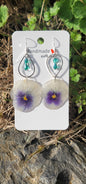 Boucles d oreilles en argent fleurs de pensées fleurs éternelles