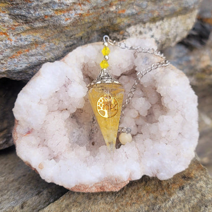 Pendule "Réussite" en Citrine arbre de vie