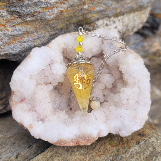 Pendule "Réussite" en Citrine arbre de vie