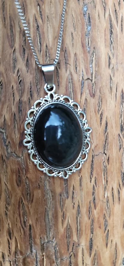 Pendentif " Protection " en Obsidienne œil céleste pierre de protection