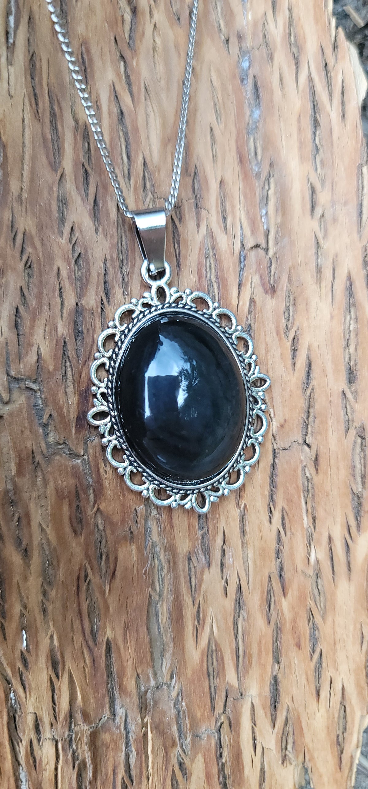 Pendentif " Protection " en Obsidienne œil céleste pierre de protection