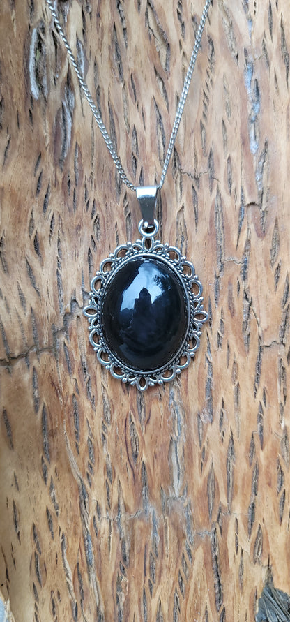 Pendentif " Protection " en Obsidienne œil céleste pierre de protection